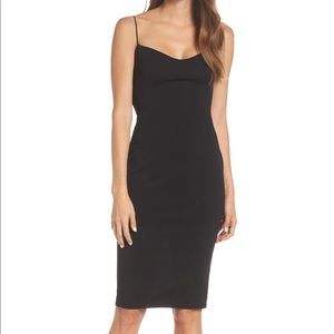 backless scoop midi dress in Navy